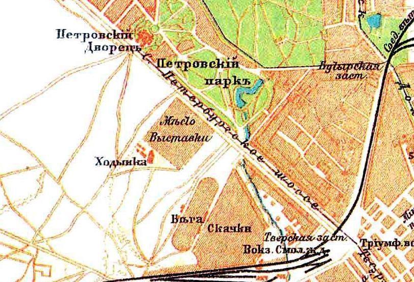 План Ходынки и прилегающей местности на плане 1895 года