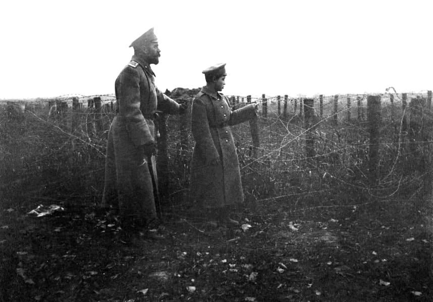 Главковерх Николай II на фронте вместе с сыном