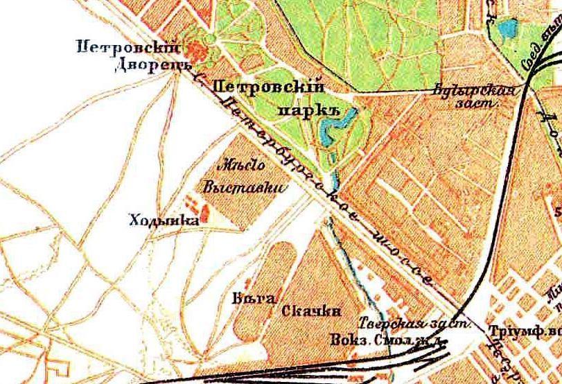 План Ходынки и прилегающей местности на плане 1895 года