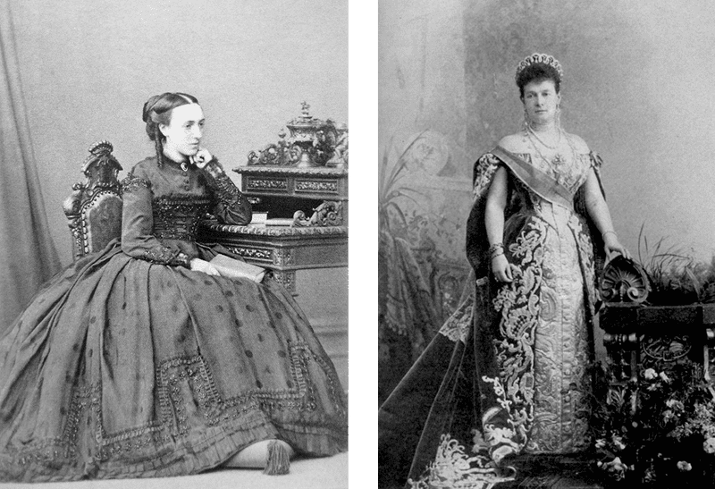 Ольга Фёдоровна, урождённая принцесса Баденская, супруга Великого князя Михаила Николаевича (слева) и Мария Павловна, супруга Великого князя Владимира Александровича