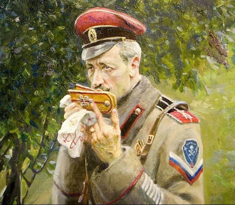 Картина П. Рыженко. Однако для многих генералов воинская честь и присяга Государю оказалась пустым звуком