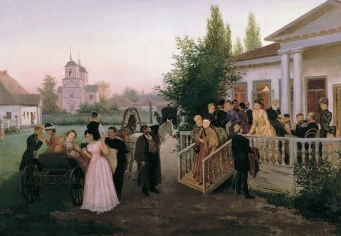 Жизнь русской усадьбы. Картина К. Трутовского «Разъезд гостей»