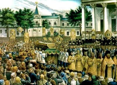 Первое обретение мощей преподобного Серафима Саровского Первое обретение мощей преподобного Серафима Саровского