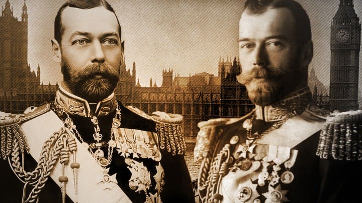 Двоюродные братья король Великобритании Георг V и император России Николай II