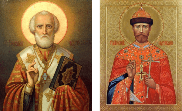 Иконы Николая Чудотворца и Императора Николая II