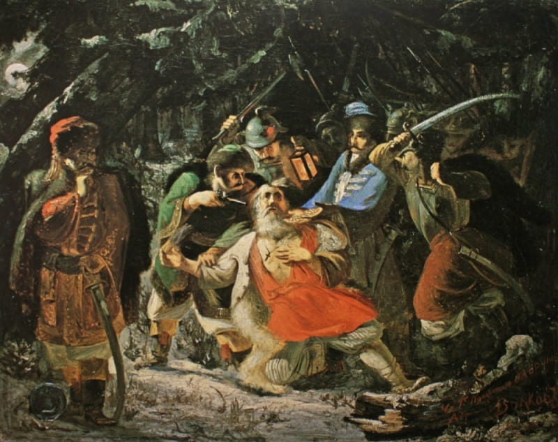 А. Волков. Смерть Ивана Сусанина. 1855